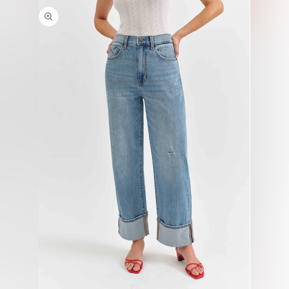 Daze Eastside High Rise Light Blue Women's Cuffed Jeans